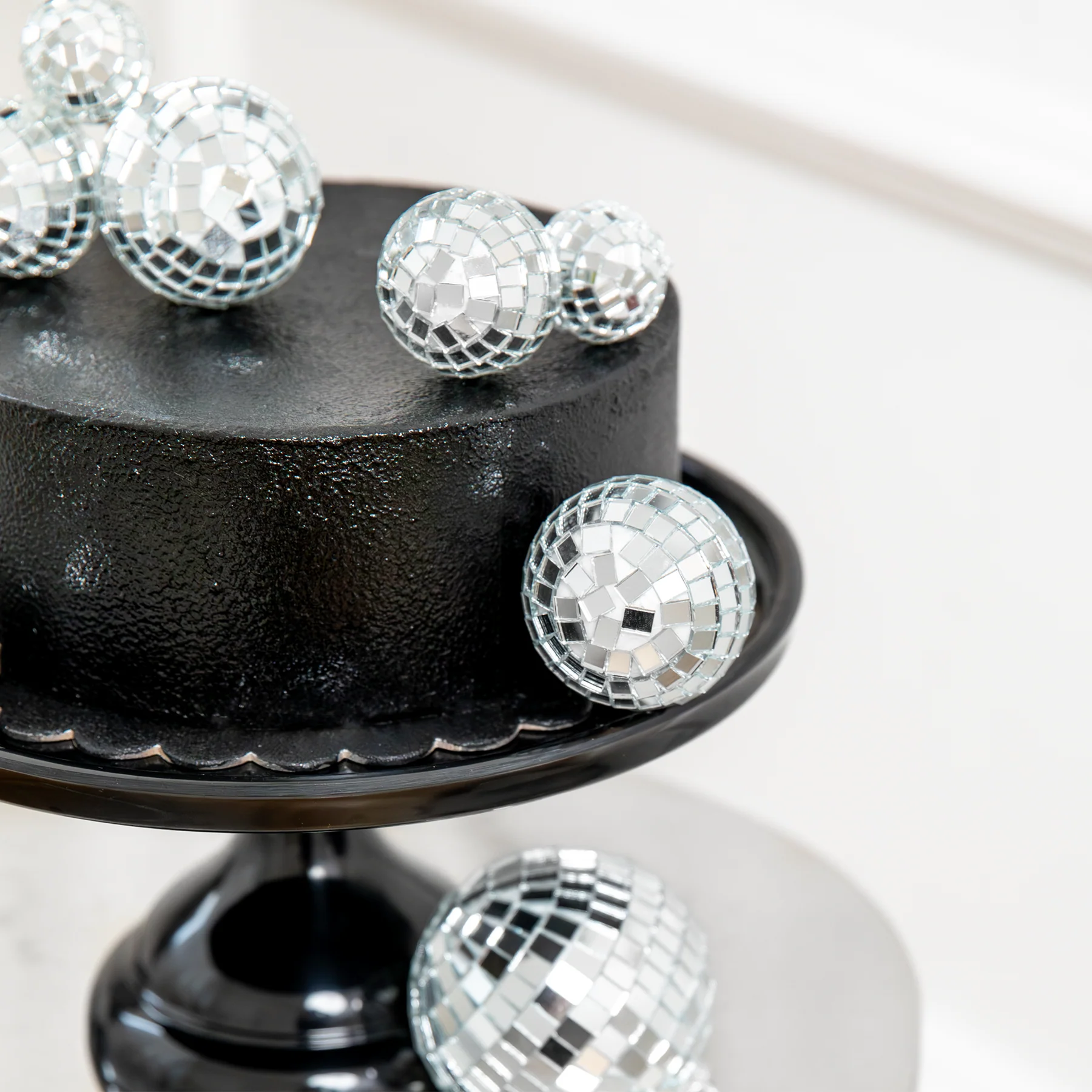 Cake Topper Discokugeln Silber, 8-teilig