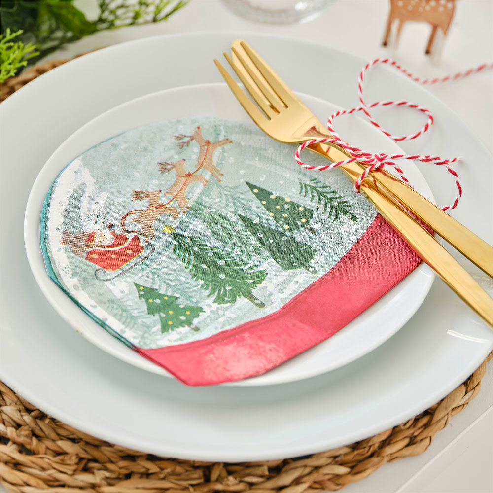 Ginger Ray Servietten - Schneekugel 16 Stück
