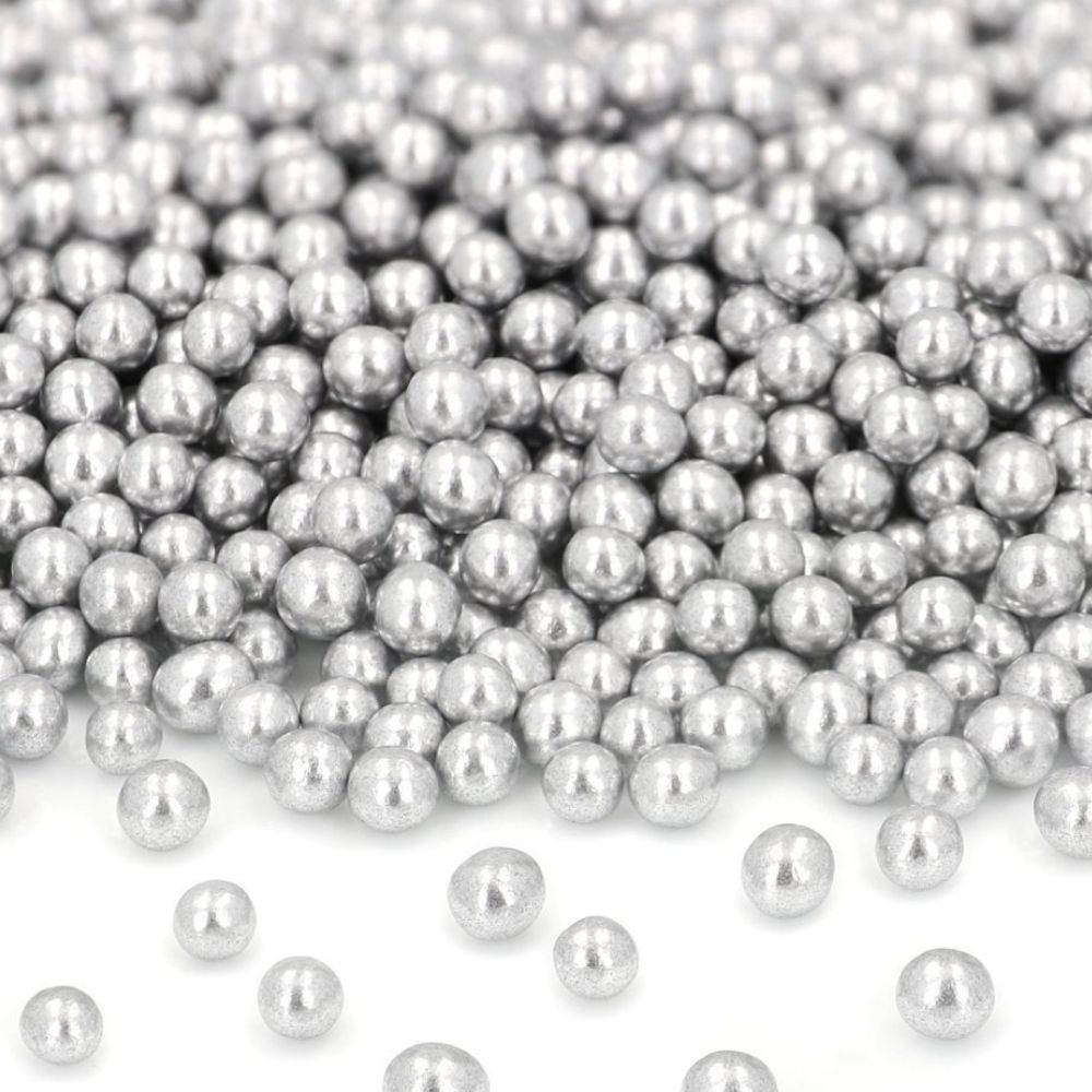 CM kleine Zuckerperlen - Silber 50 g, 3 mm