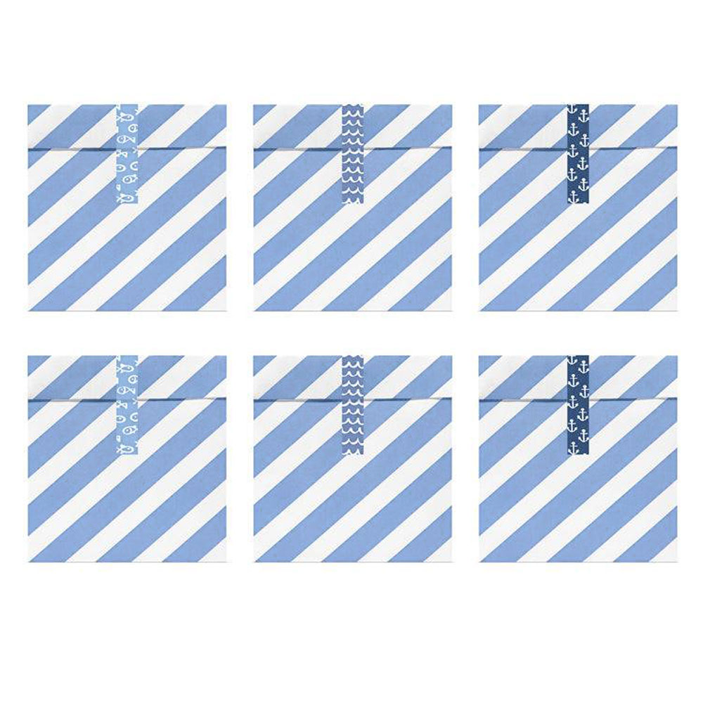 Ahoy Papiertüten - Blau 6 Stück