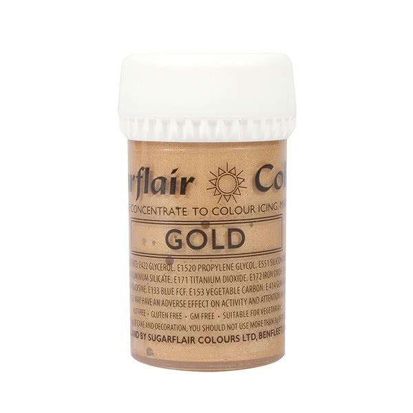 Sugarflair Satin Paste - Pastenfarbe Gold 25g