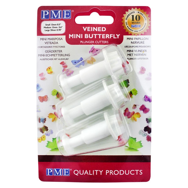 PME Ausstechform mit Auswerfer Schmetterling Mini 3tlg