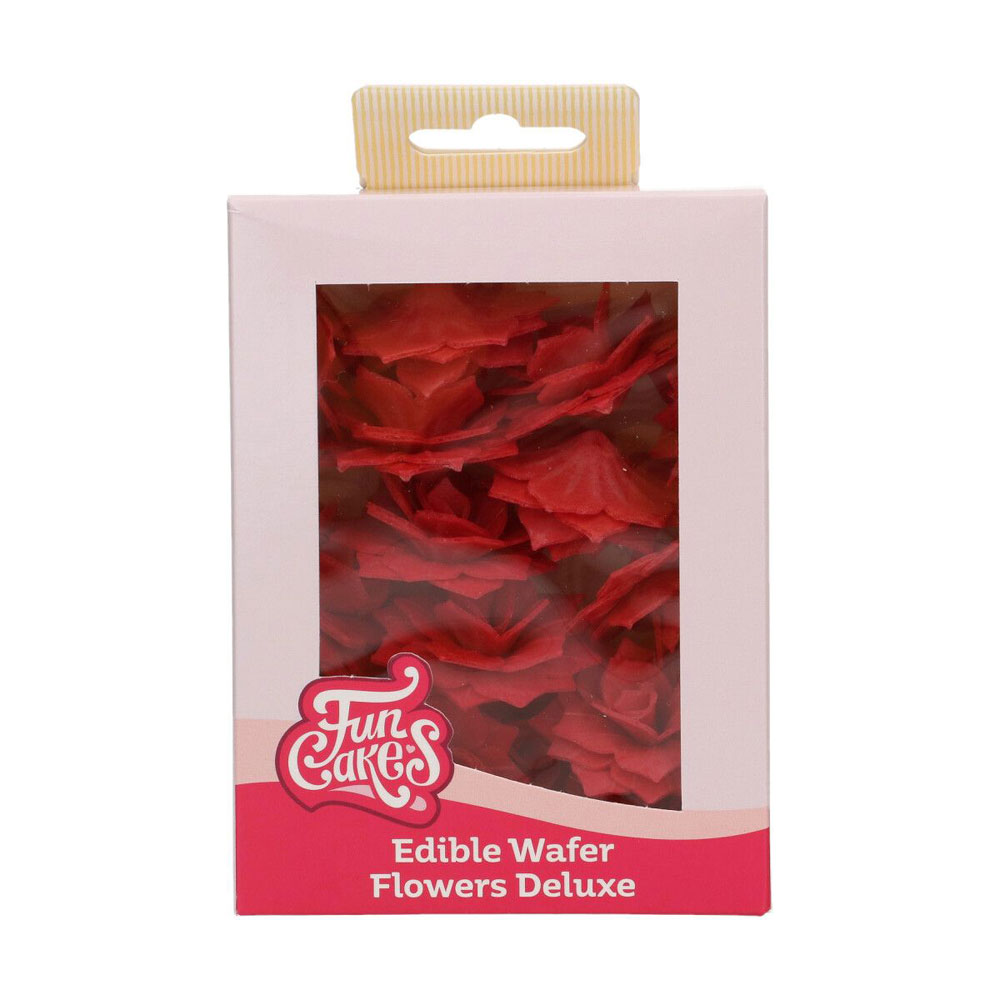 FunCakes Esspapier -Blume Deluxe Rose Rosalia Rot 15 Stück