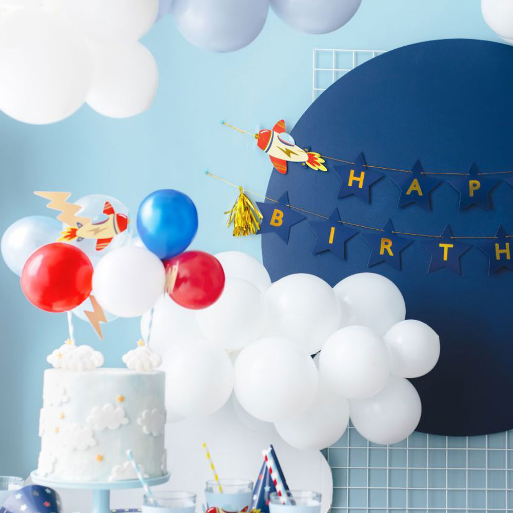 Mini Luftballon Cake Topper - Ballon Flugzeug