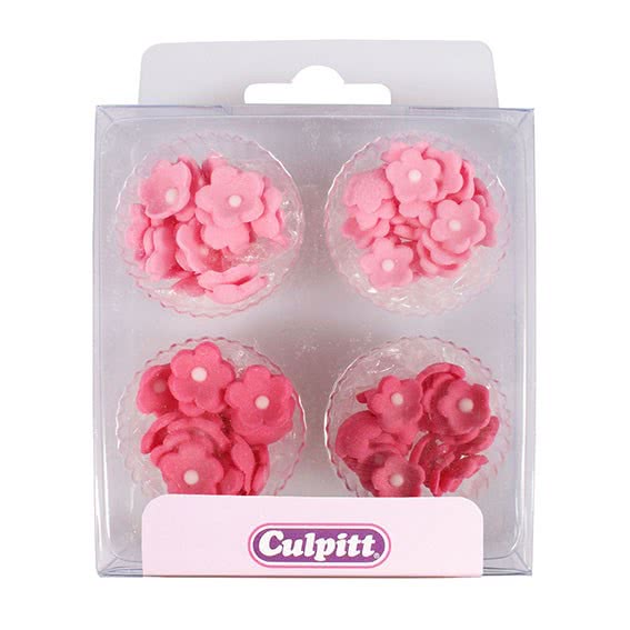 Zuckerdeko Mini Blumen 100 Stück - Pink
