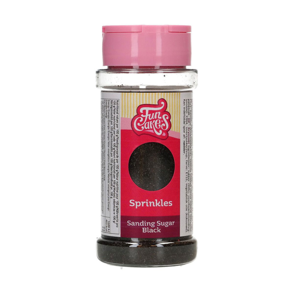 Funcakes feiner Zucker - Schwarz Sanding Sugar 80g