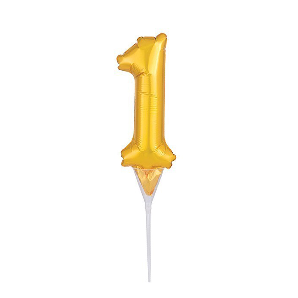 Cake Topper Luftballon Zahlenballon Gold - Zahl 1
