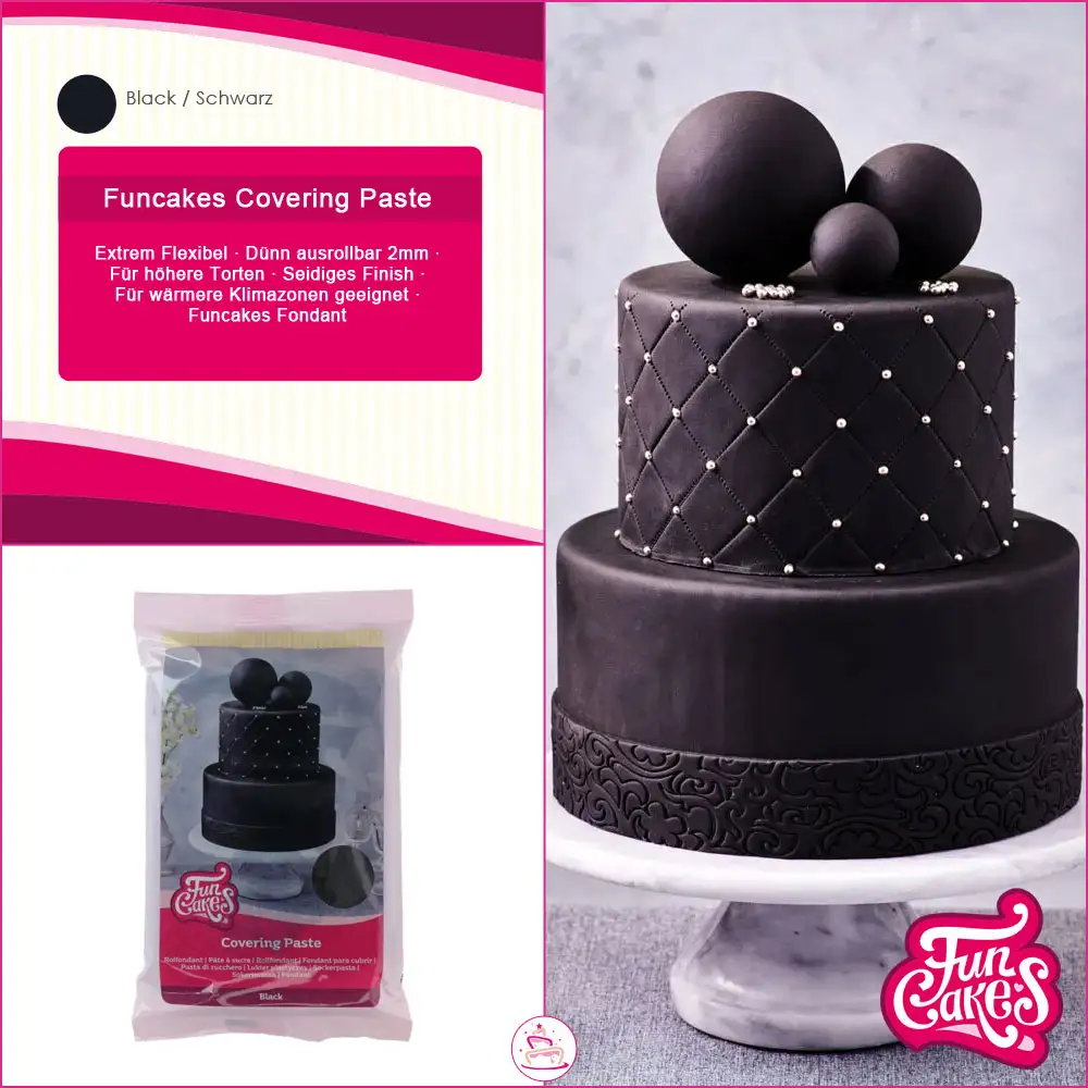 Funcake Fondant Covering Paste schwarz