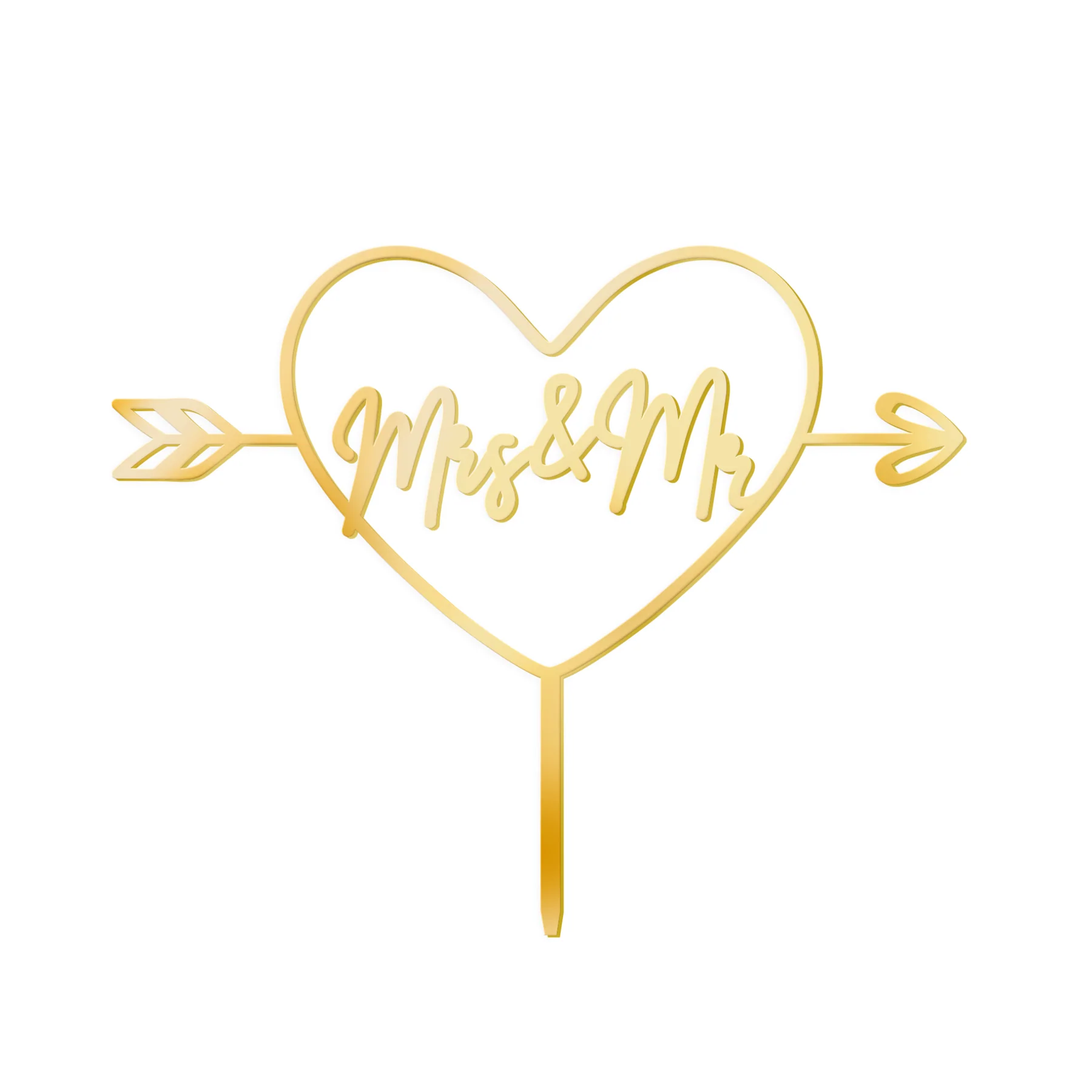 Acryl Topper Hochzeit Gold - Mr & Mrs Gold