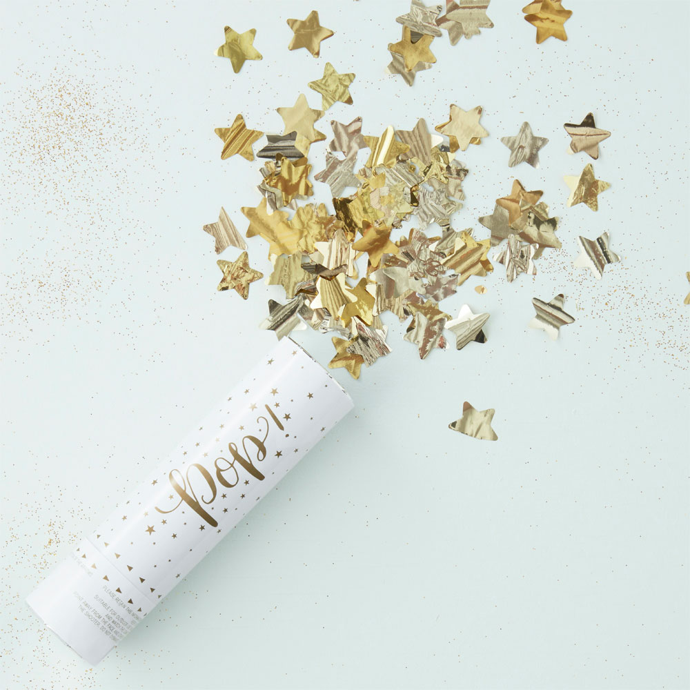 Ginger Ray Mini Konfettikanone - Sterne Gold