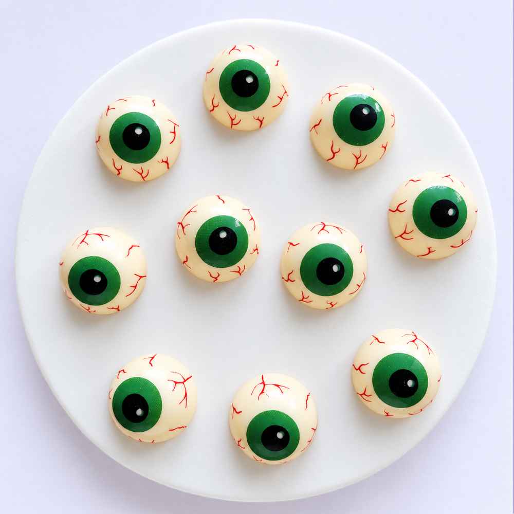 CM Monster-Augen 3D weiße Schokolade 10 Stück