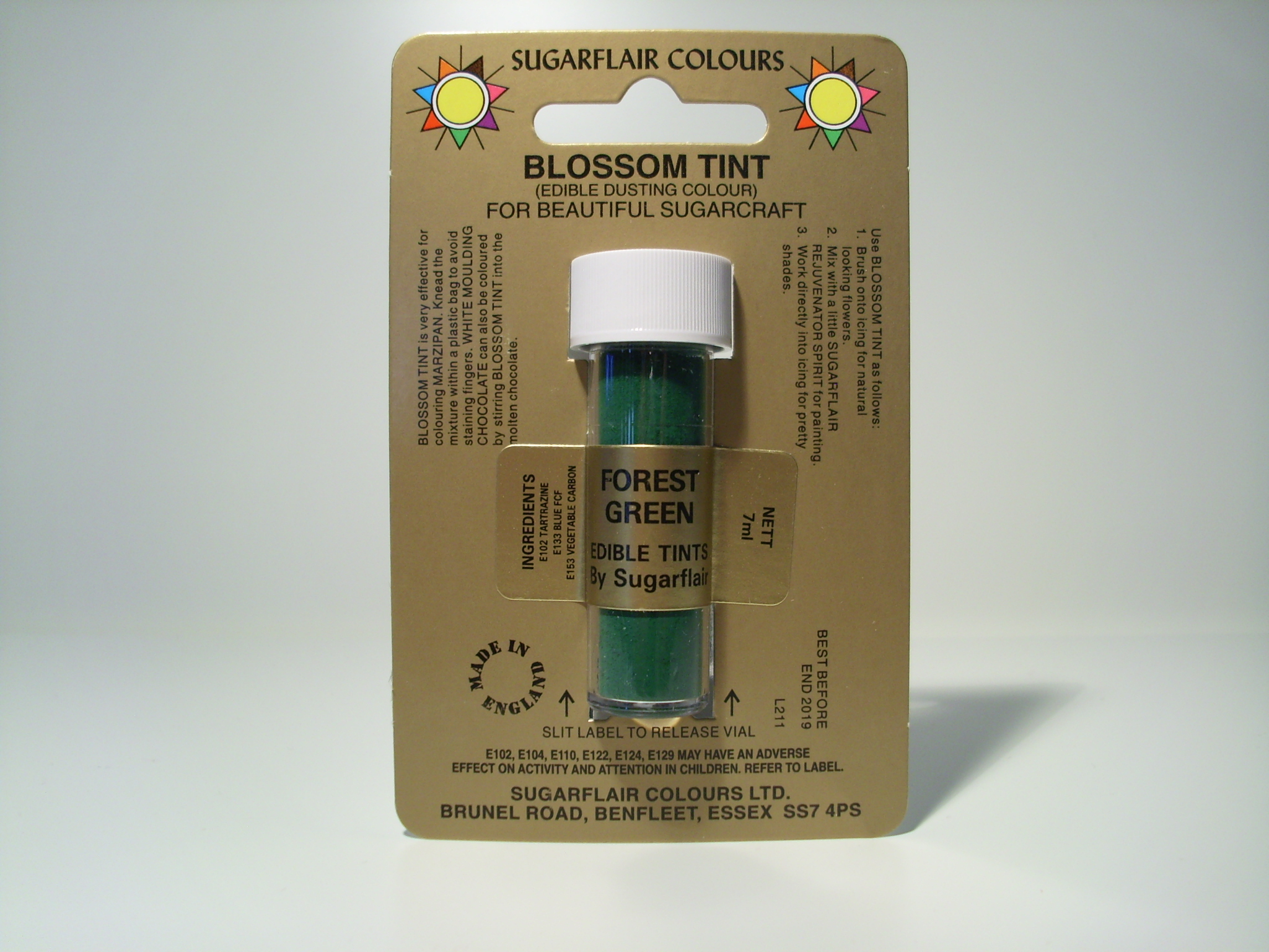 Sugarflair Puder, Forest Green, 7ml