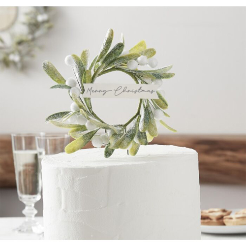 Dekorative Merry Christmas Cake Topper - Mistelzweig