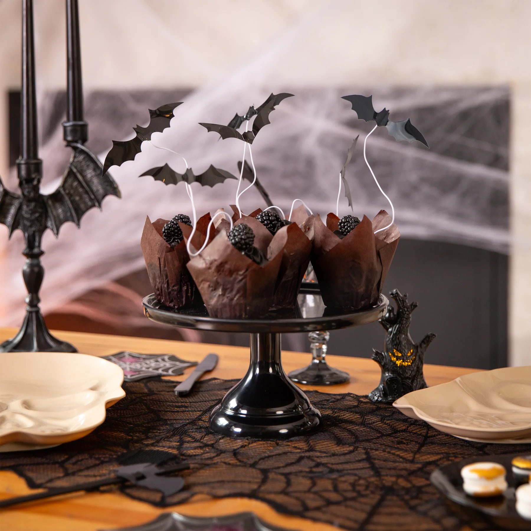 DIY-Halloween-Tortenverzierungen „Fledermäuse“ - 6 Stück