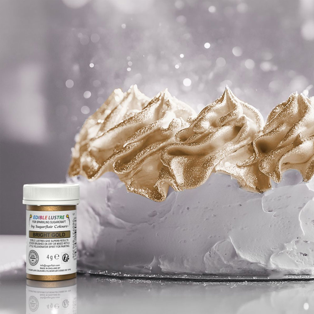Sugarflair Glanz-Puder - Bright Gold, 4g