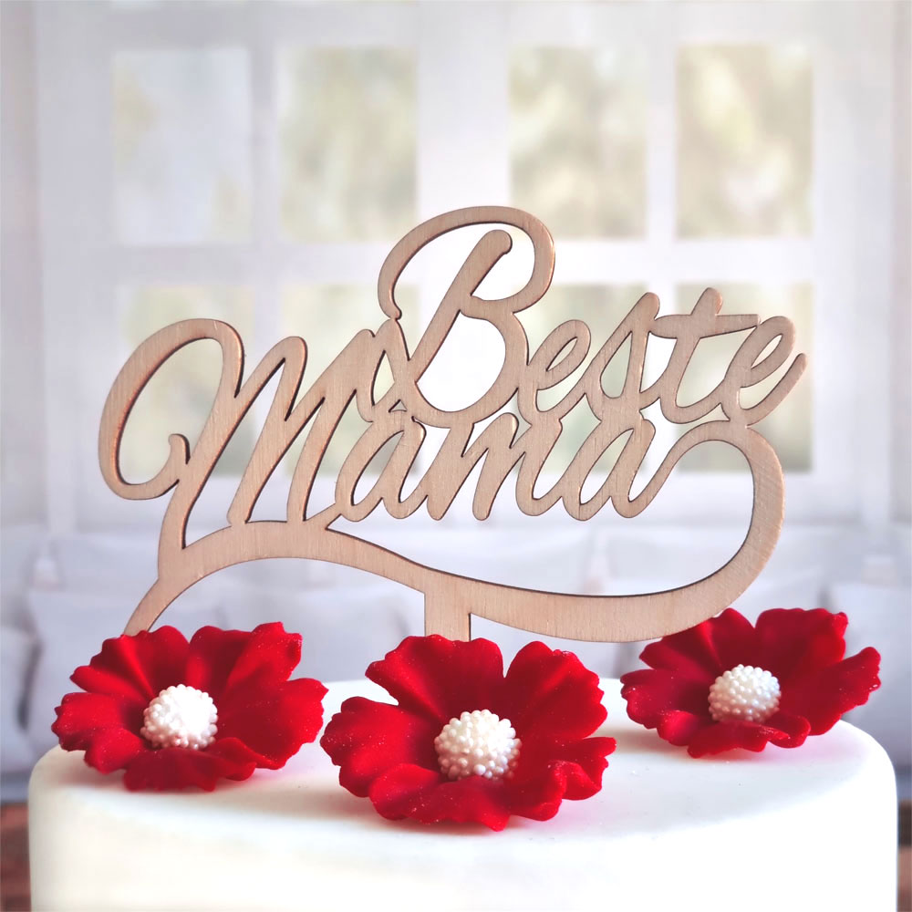 Cake Topper Holz Muttertag - Beste Mama