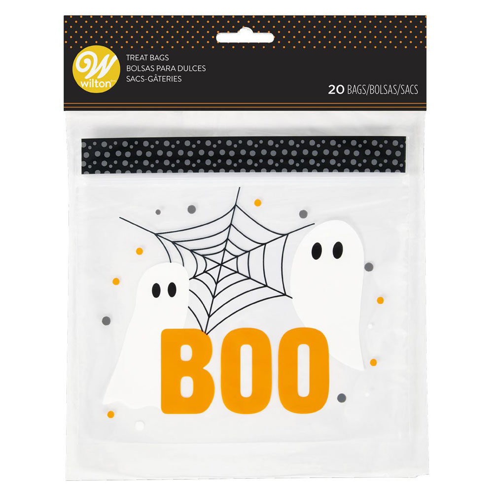 Wilton Treat Bags Boo 20 Stück – Wiederverschließbare Halloween Süßigkeitenbeutel