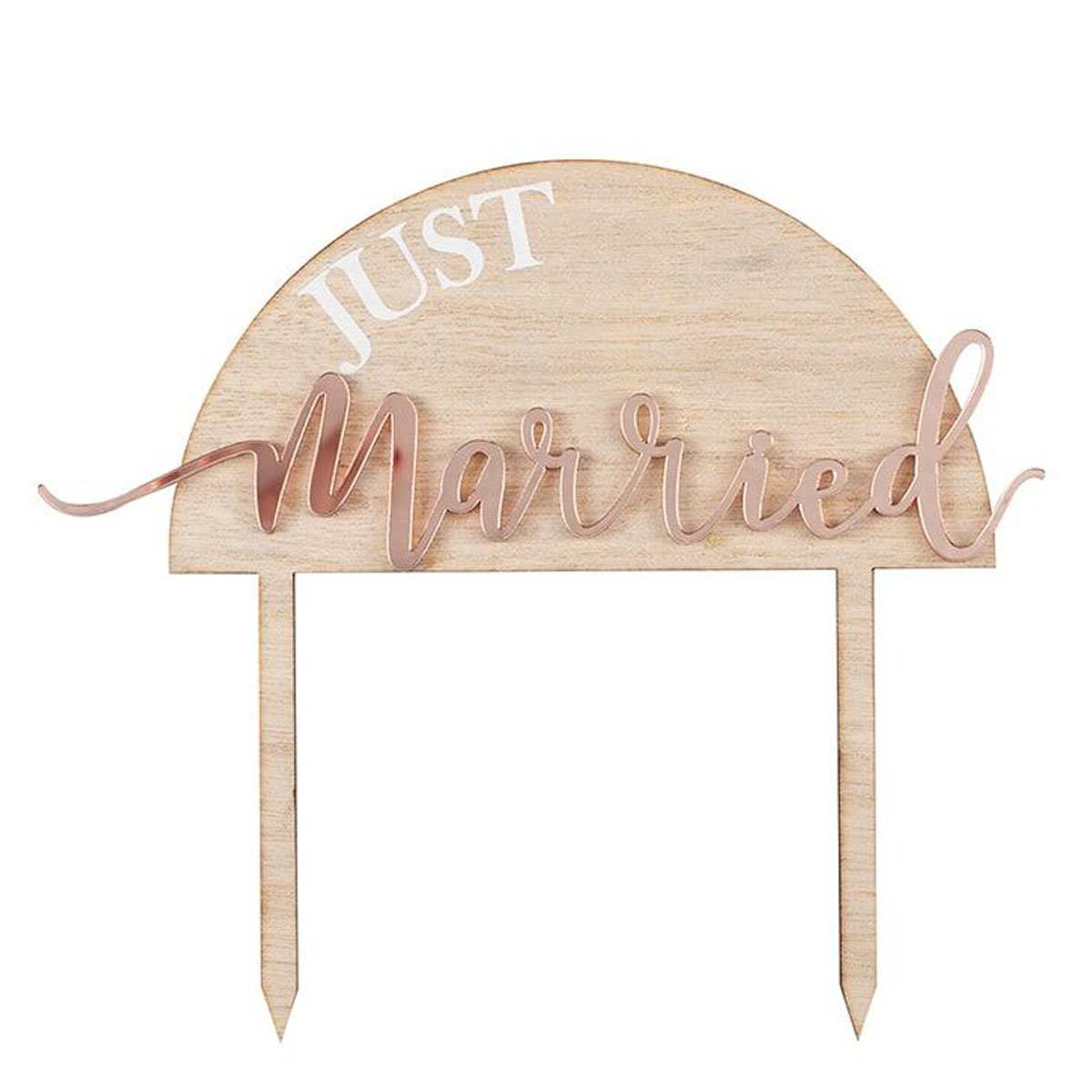 Ginger Ray Cake Topper Acryl/Holz -Just Married Rosegold