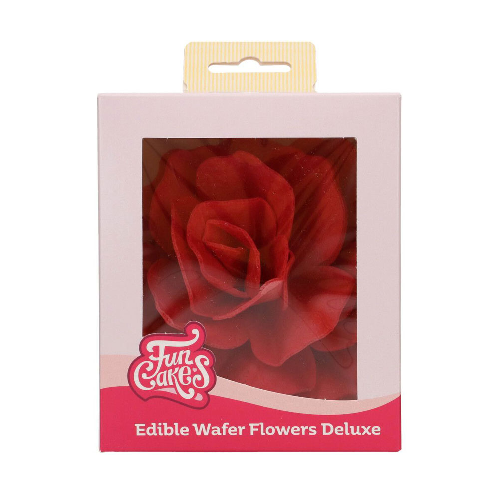 FunCakes Esspapier -Blume Deluxe Rose  Rot 12,5cm