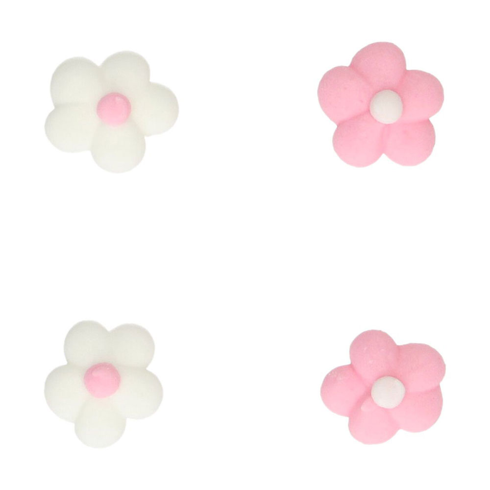 Funcakes Zuckerblumen Mini Flowers 64 Stück - Rosa & weiß