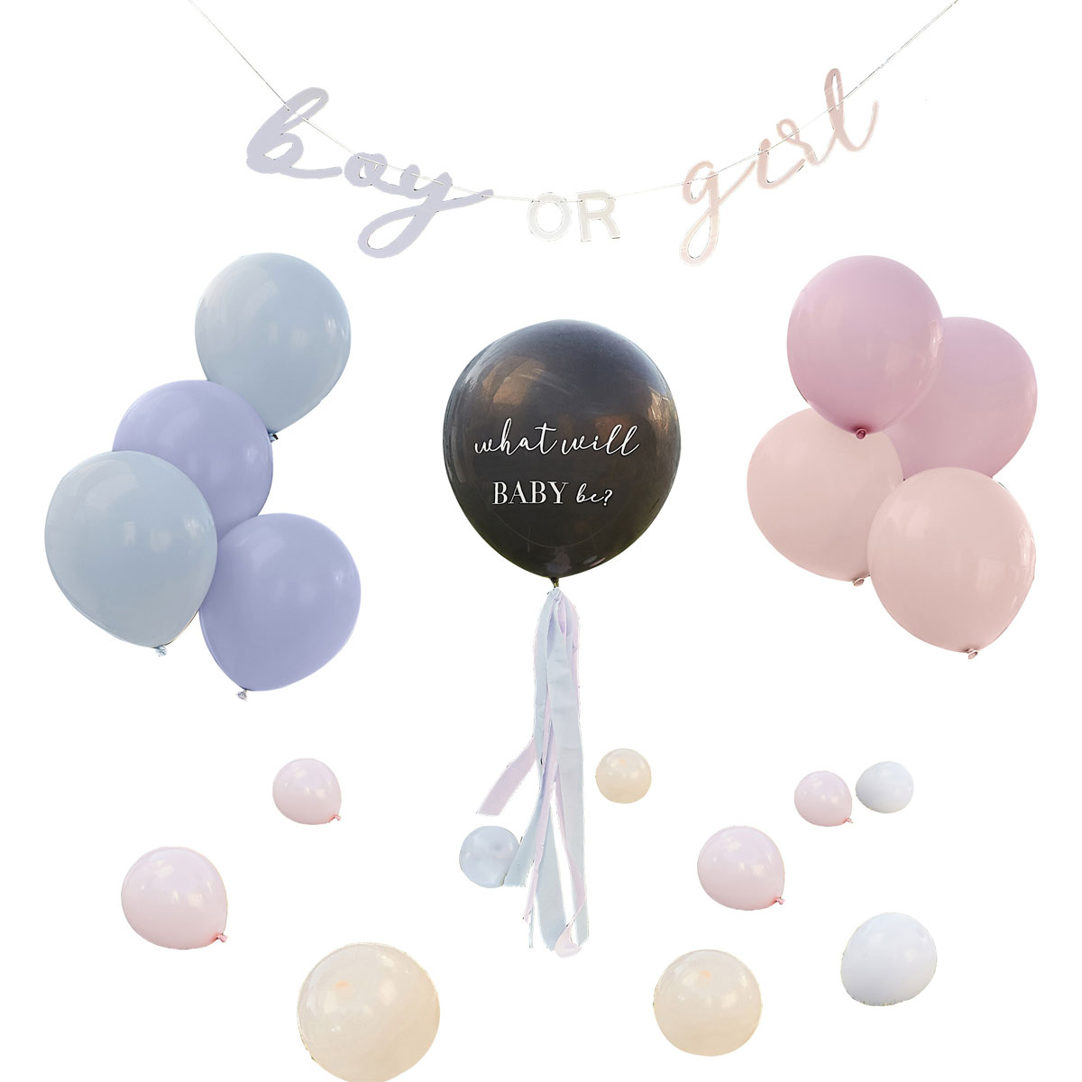 Ginger Ray What Will Baby Be Gender Reveal Balloon Kit