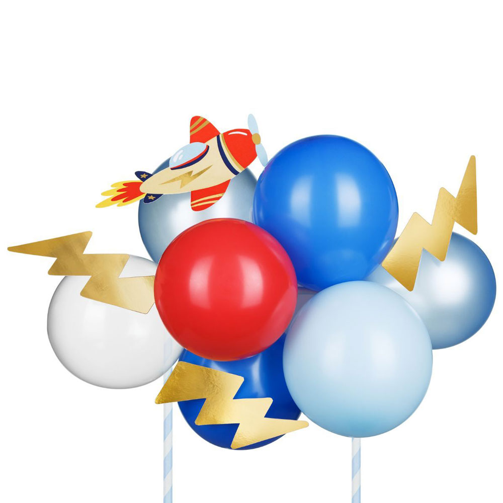 Mini Luftballon Cake Topper - Ballon Flugzeug
