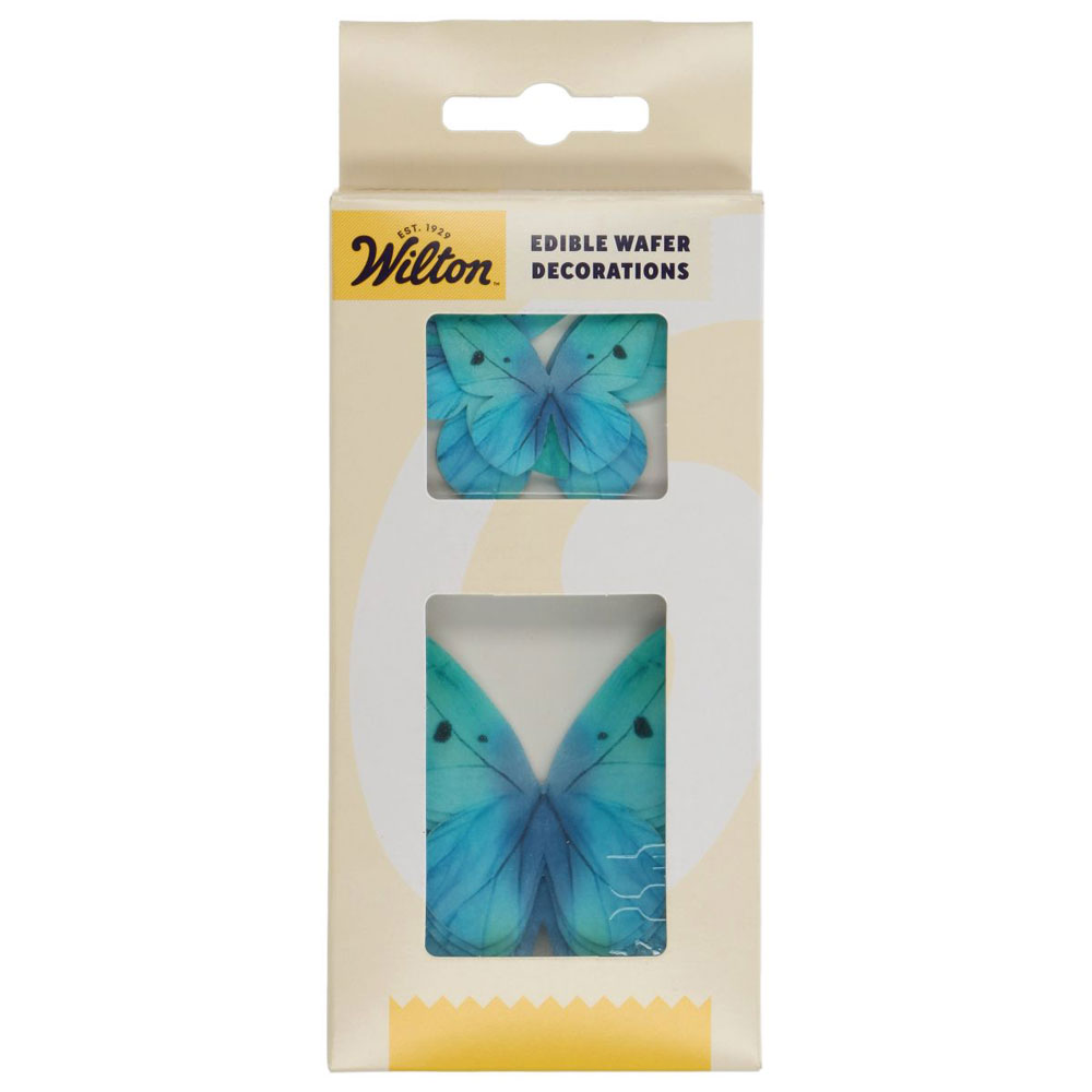 Wilton Esspapier Schmetterlinge Ombre Blau 8 Stück