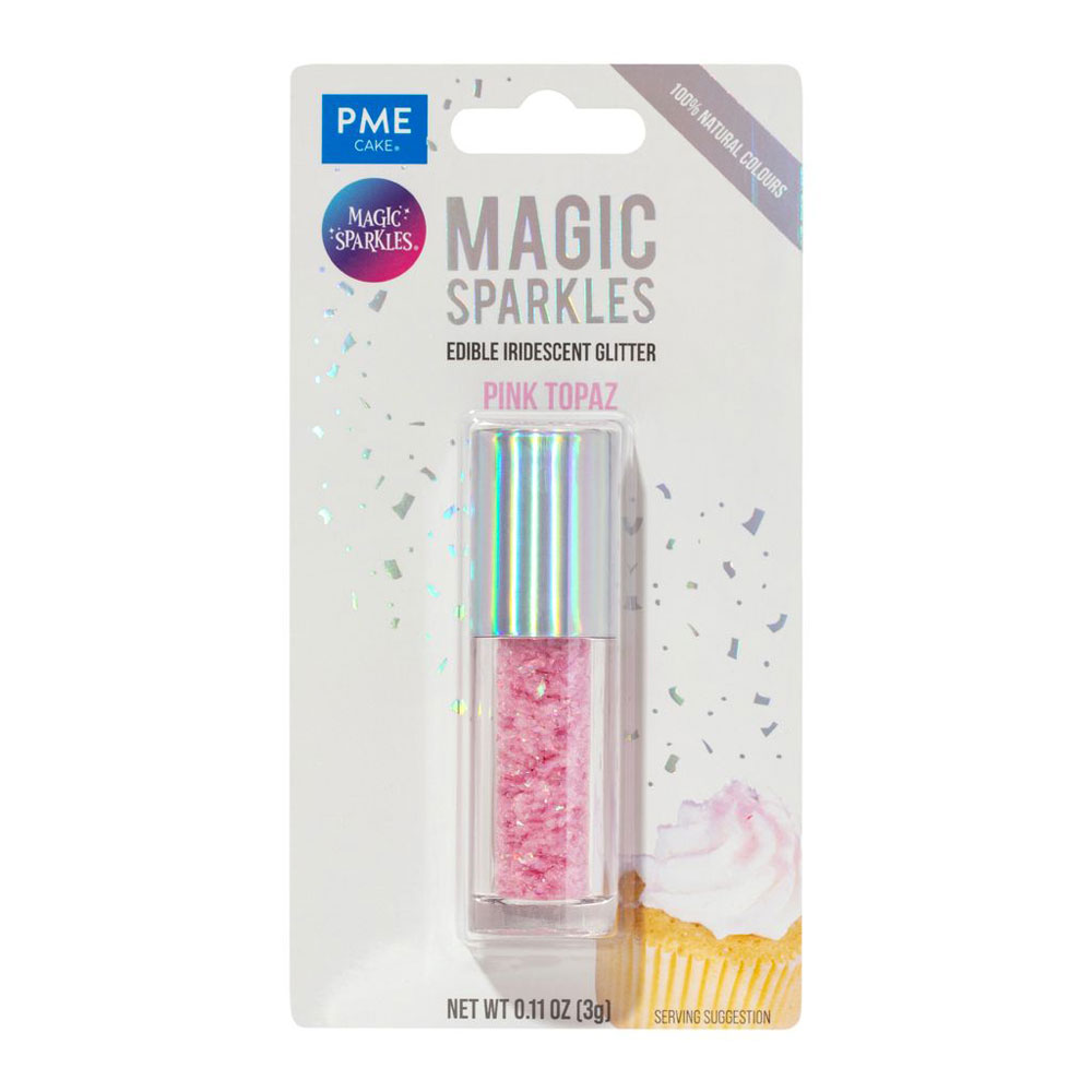 Magic Sparkles – Essbarer Glitzer, irisierende Glitterflocken Rosa 3g