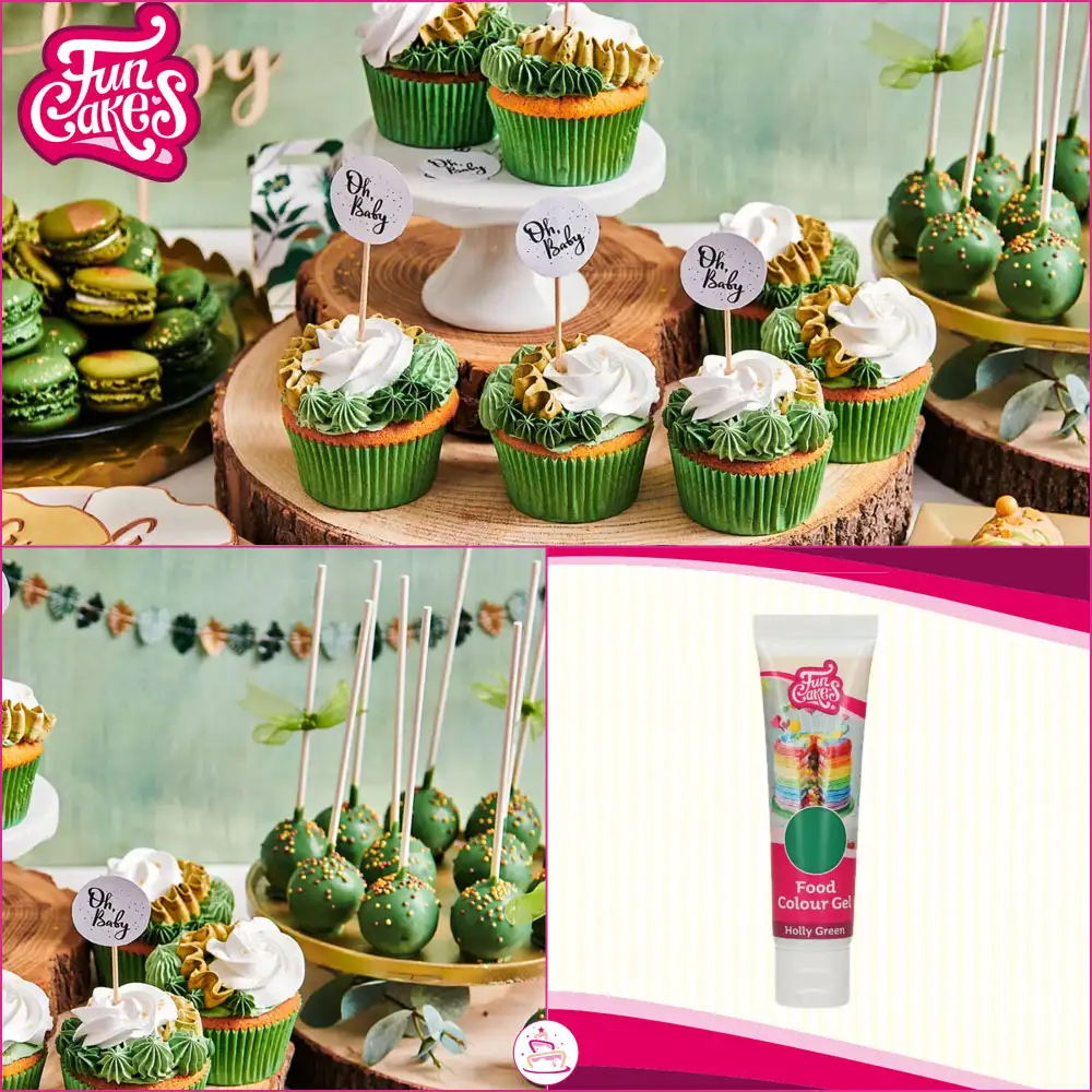 FunCakes Edible FunColours Gel - Holly Green