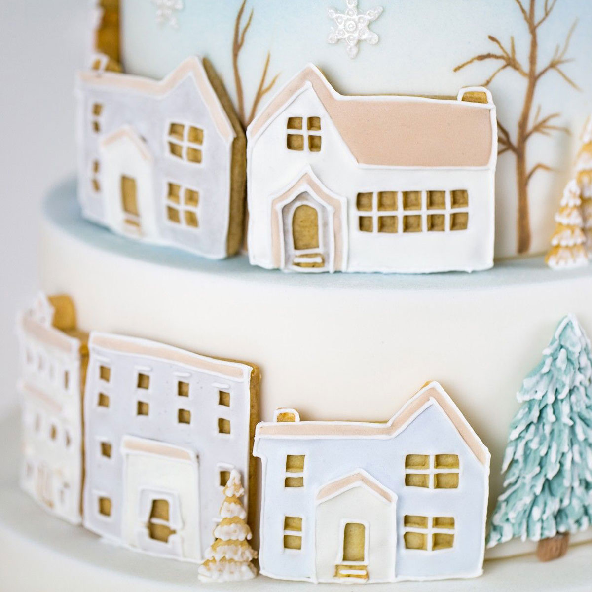 Karen Davies Silikonform - Winterdorf - Winter Village