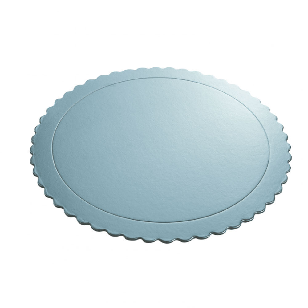 Tortenscheibe extrastark gewellt - Metallic Blau 30x3mm