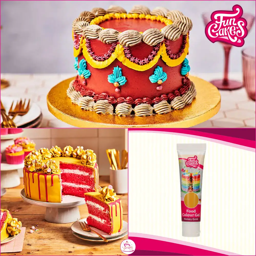FunCakes Edible FunColours Gel - Honey Gold