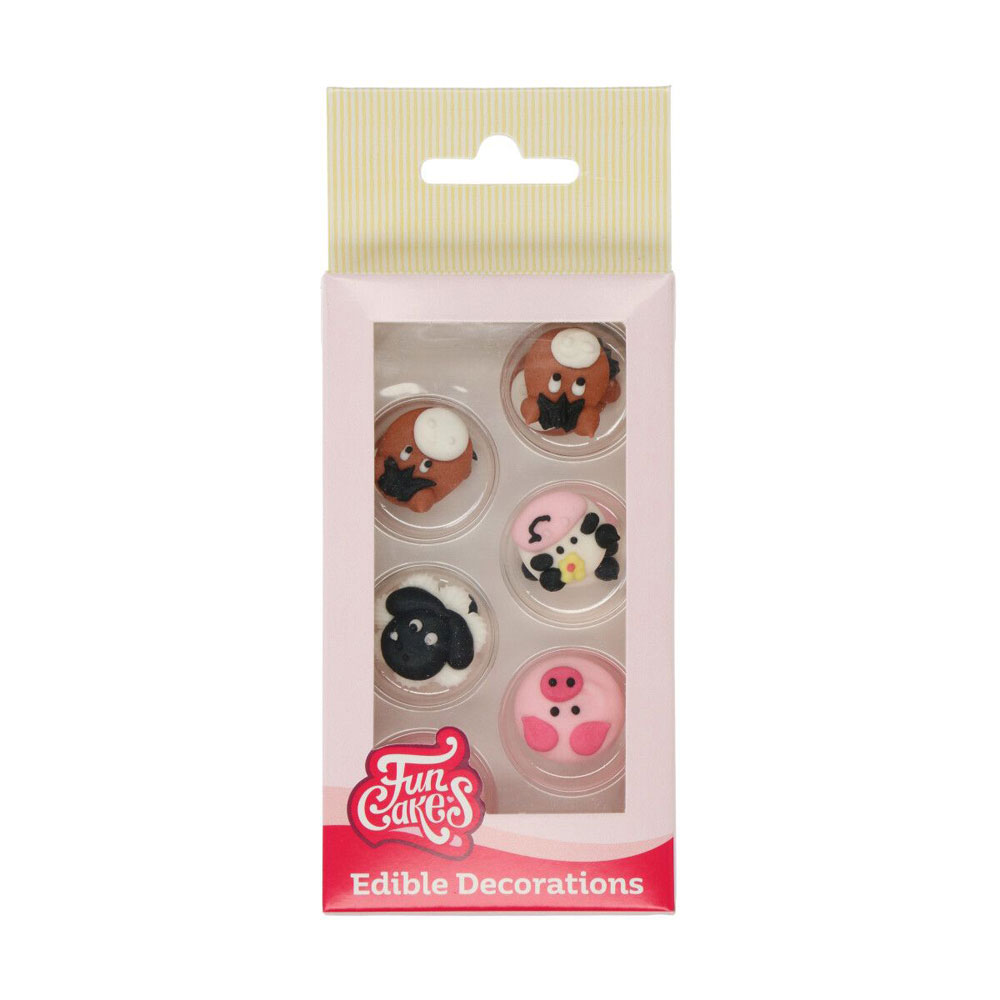 Funcakes Zuckerdekoration Bauernhoftiere 12 Stück