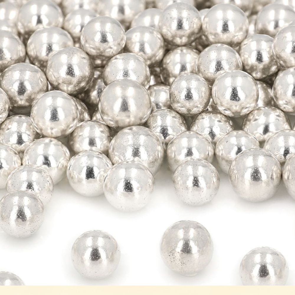 CM weiche Zuckerperlen - Silber 80 g, 8–12 mm
