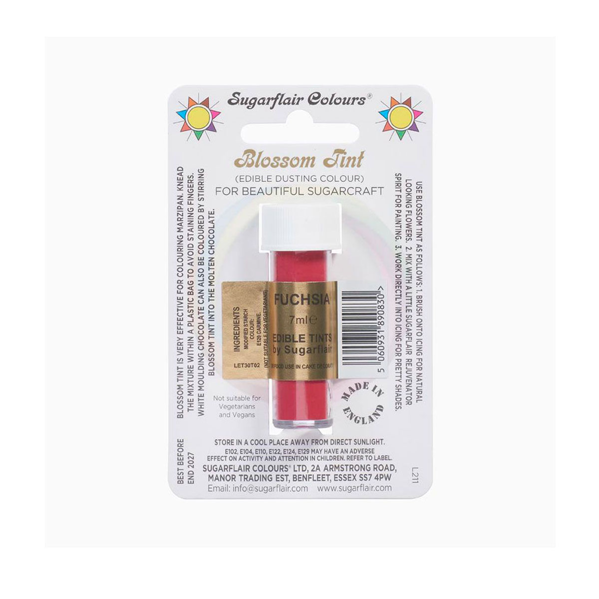 Sugarflair Puder Fuchsia, 7ml