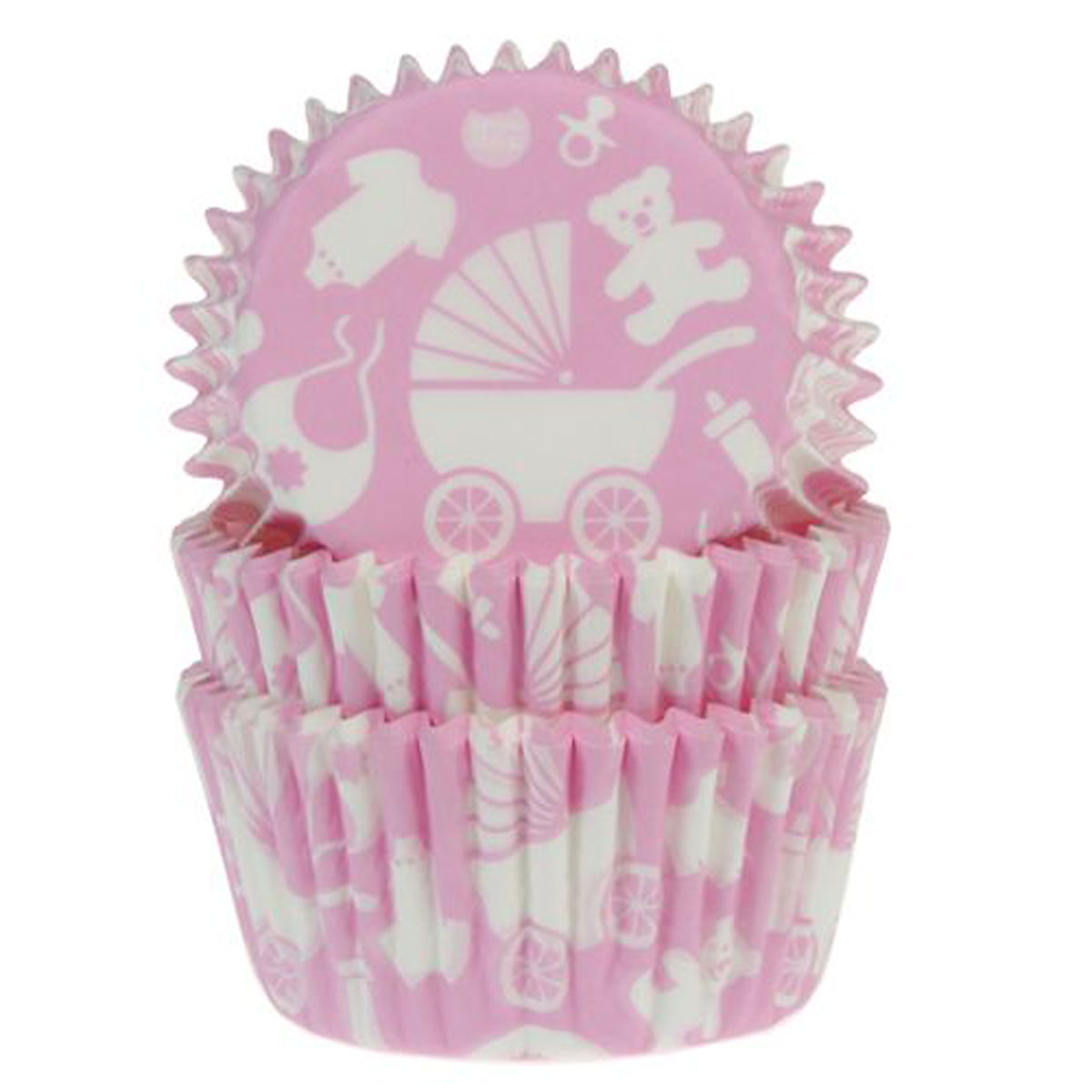 House of Marie Backing Cups - Babymotiv Rosa 50 Stück
