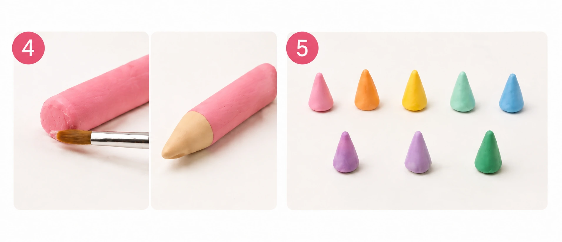 Bunstifte aus Fondant Spitzen rollen