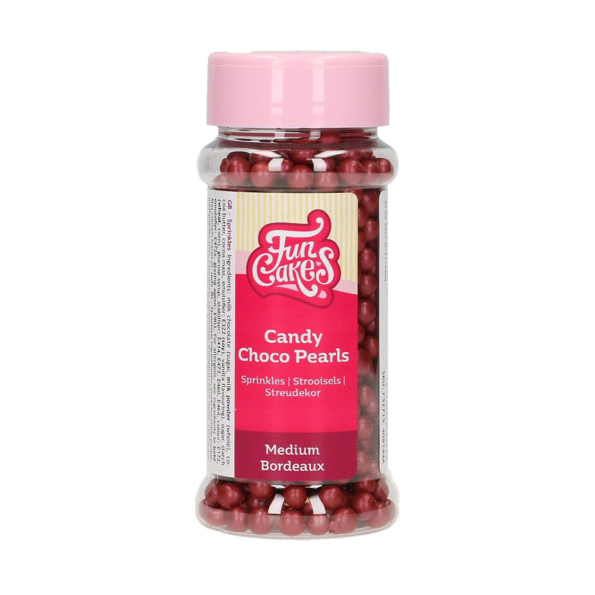FunCakes Candy Choco Pearls Medium Bordeaux 80g