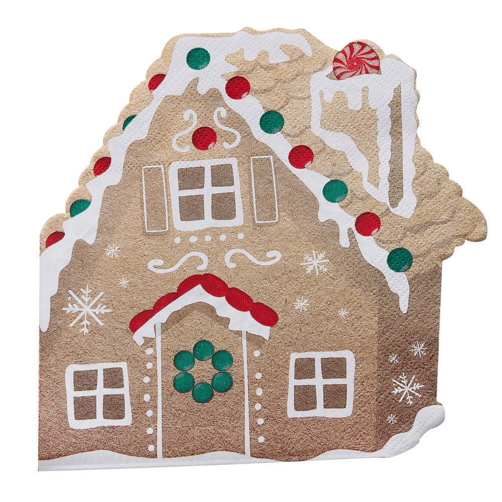 Ginger Ray Servietten - Lebkuchenhaus 16 Stück