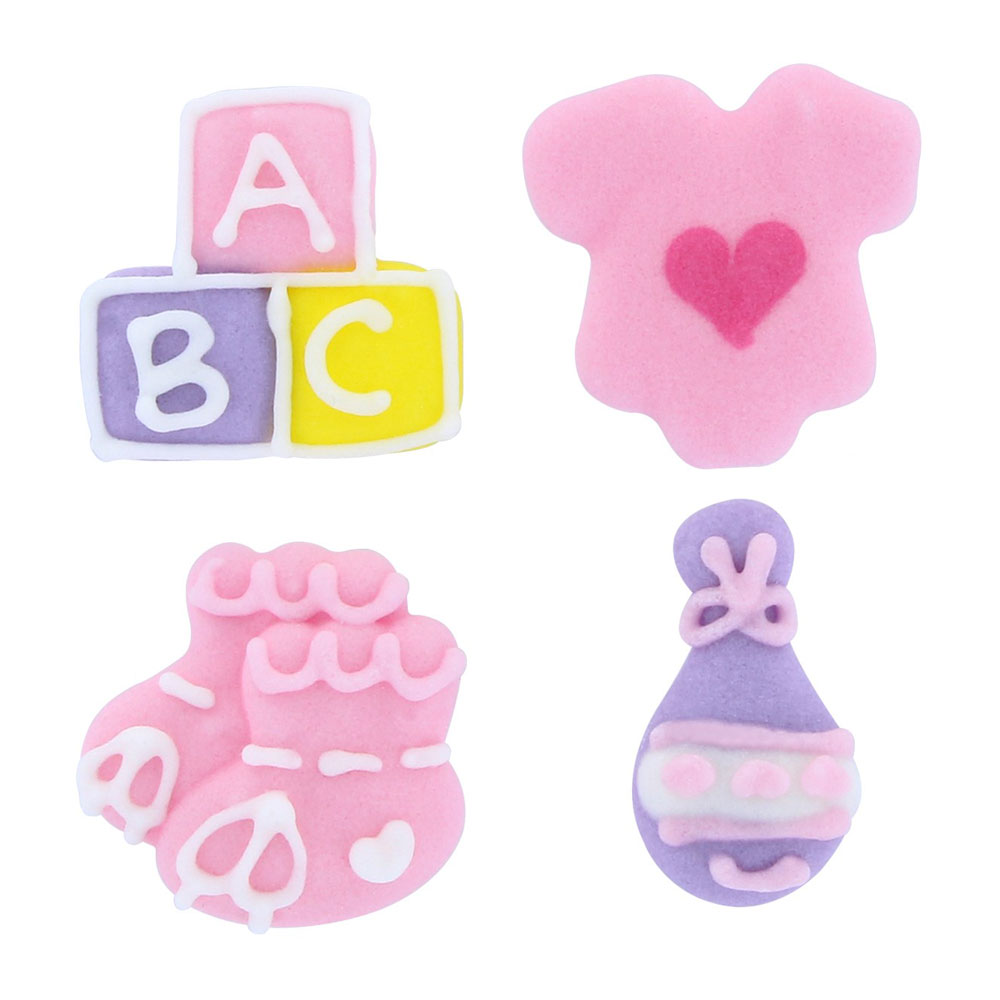 Culpitt Zuckerdeko Baby ABC Rosa - 12 Stück