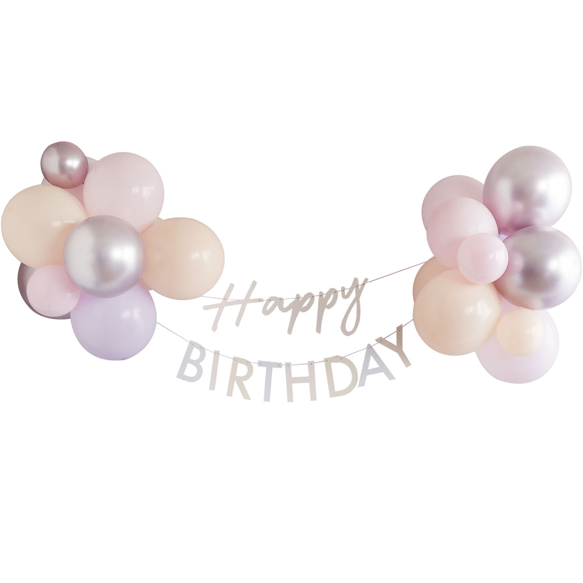 Ginger Ray Happy Birthday Wimpel mit Ballons - Pastell
