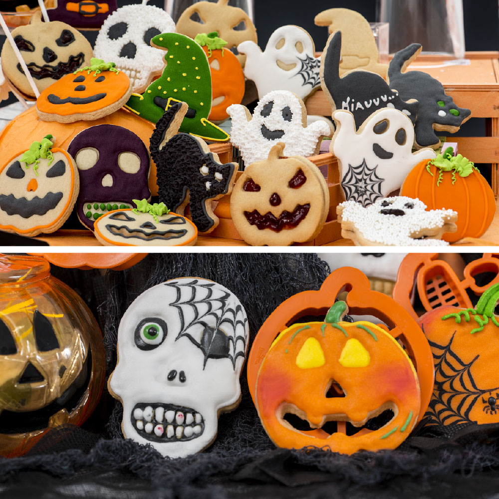 Decora Ausstecher Halloween - Totenkopf & Kürbis