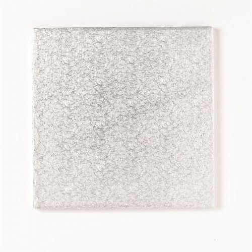 Cake Board 5“ 12,5cm Quadrat Silber- 1cm dick