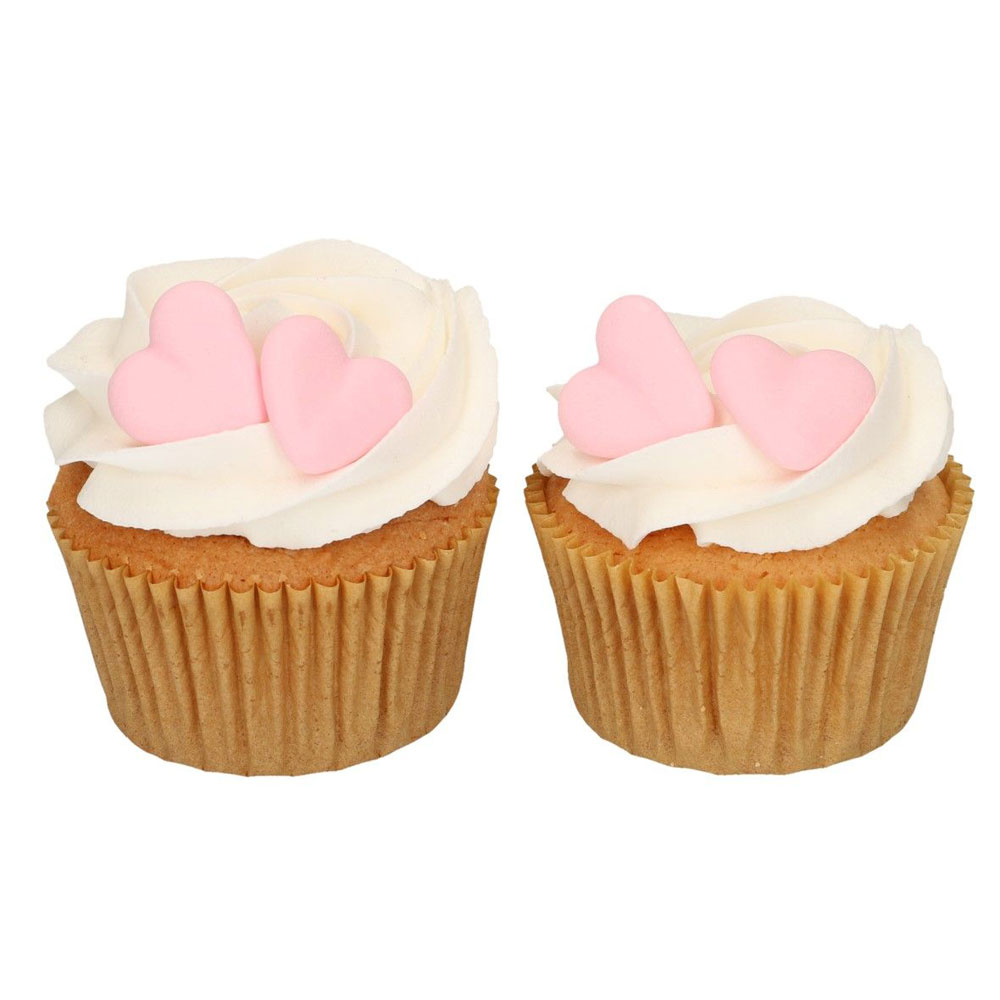 Funcakes Zuckerdekoration rosa Herzen 8 Stück