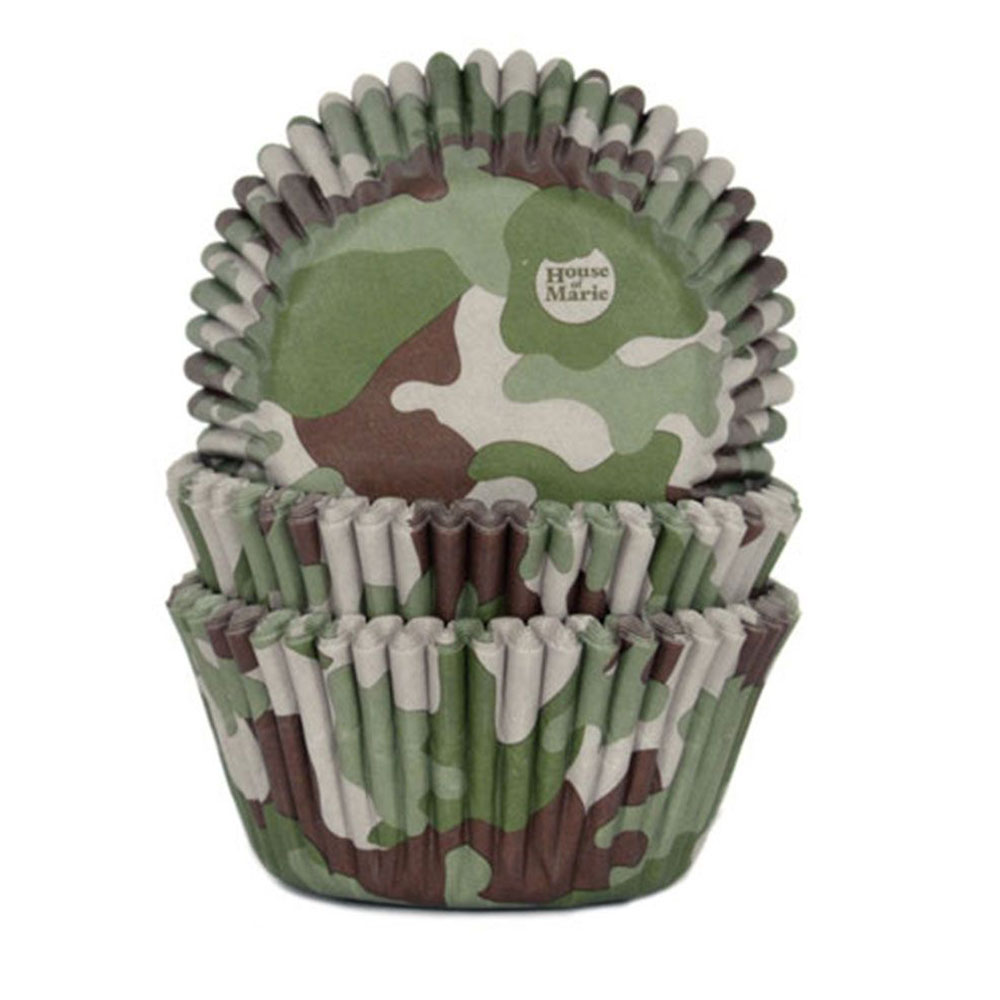 House of Marie Baking Cups - Camouflage 50 Stück