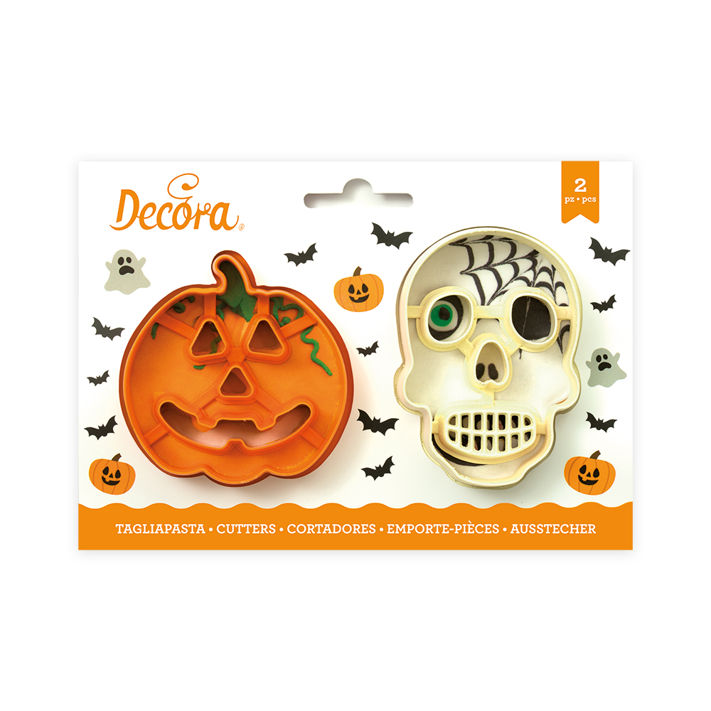 Decora Ausstecher Halloween - Totenkopf & Kürbis