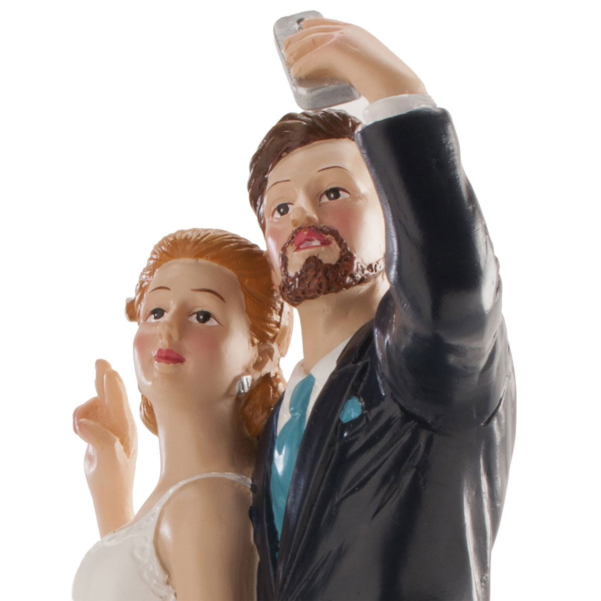 Tortenfigur Hochzeit - Brautpaar Selfie 20cm