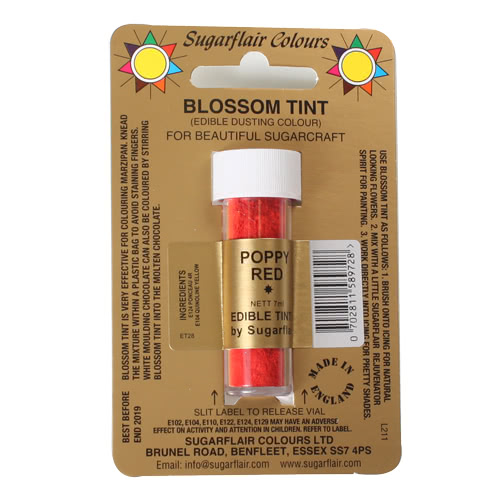 Sugarflair Puder, Poppy Red, 7ml