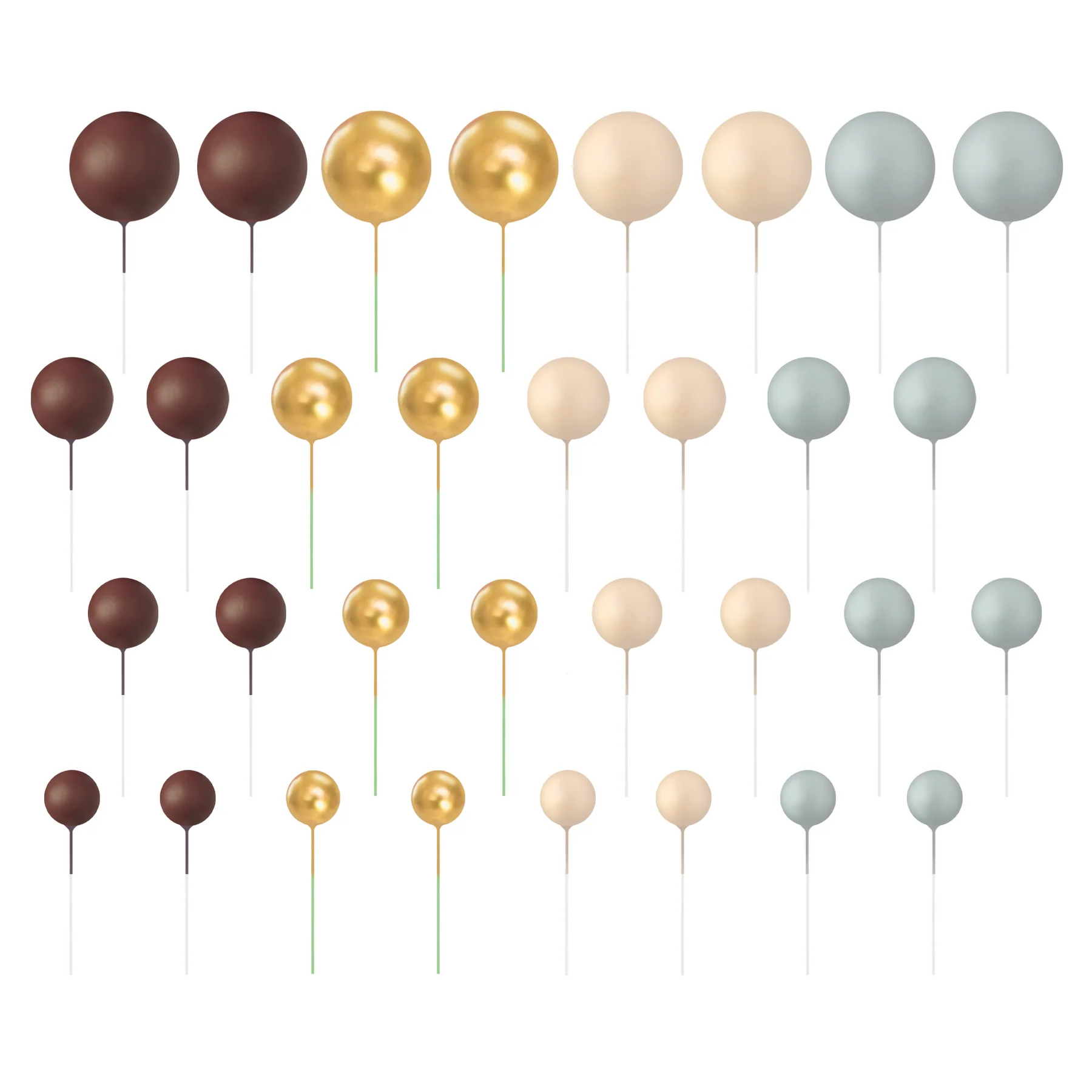 Cake Topper Bubbles Tortenstecker - Earth & Gold 32 Stück
