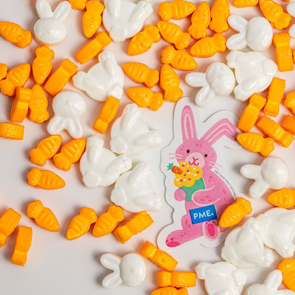 3D Sprinkle Charms von PME - Hasen & Karotte 25g